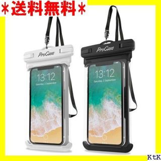 ４ ProCase 2個セット防水ケース IPX8認定 携 イト/ブラック 10(モバイルケース/カバー)