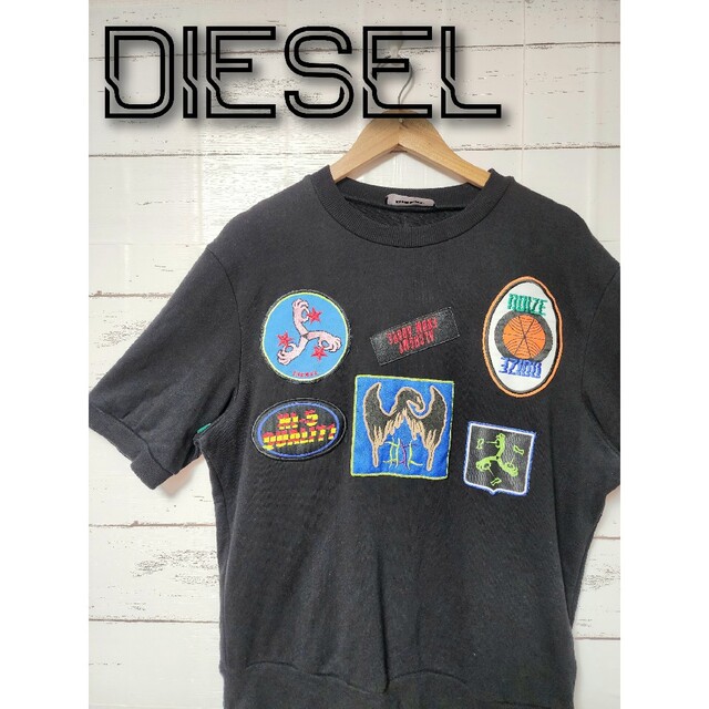 《希少》DIESEL ディーゼル Tシャツ 半袖 ワッペン ブラック S