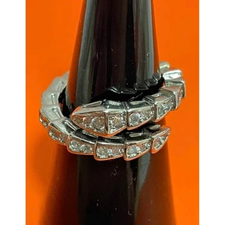 最高品質　スネーク シルバー　リング　指輪　　SONAダイヤモンド(リング(指輪))