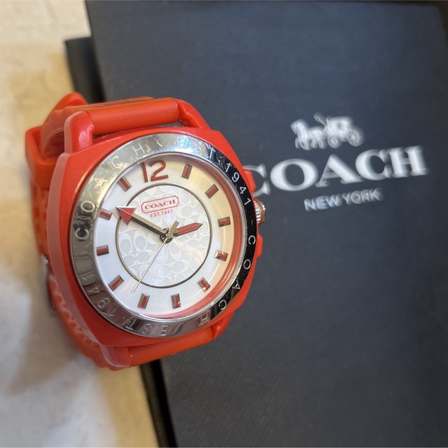 COACH - 専用 COACH 腕時計 ボーイフレンド オレンジ ラバーベルトの