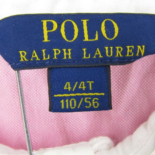 POLO RALPH LAUREN(ポロラルフローレン)のポロ・ラルフローレン 半袖シャツ 丸襟 クレリック ロゴ パフスリーブ トップス キッズ 女の子用 110サイズ ピンク POLO RALPH LAUREN キッズ/ベビー/マタニティのキッズ服女の子用(90cm~)(その他)の商品写真