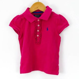 ポロラルフローレン(POLO RALPH LAUREN)のポロ・ラルフローレン 半袖ポロシャツ ポロマーク フリル パフスリーブ トップス キッズ 女の子用 110サイズ ピンク POLO RALPH LAUREN(Tシャツ/カットソー)