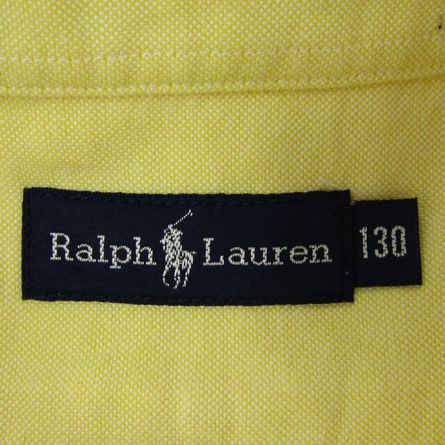 Ralph Lauren(ラルフローレン)のラルフローレン 半袖シャツ ポロマーク ボタンダウン トップス コットン100% シンプル キッズ 男の子用 130サイズ イエロー RALPH LAUREN キッズ/ベビー/マタニティのキッズ服女の子用(90cm~)(その他)の商品写真