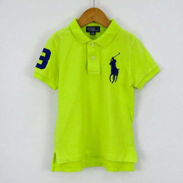 POLO RALPH LAUREN(ポロラルフローレン)のポロ・ラルフローレン 半袖ポロシャツ ビックポニー ナンバー3 トップス キッズ 男の子用 110サイズ グリーン POLO RALPH LAUREN キッズ/ベビー/マタニティのキッズ服男の子用(90cm~)(Tシャツ/カットソー)の商品写真