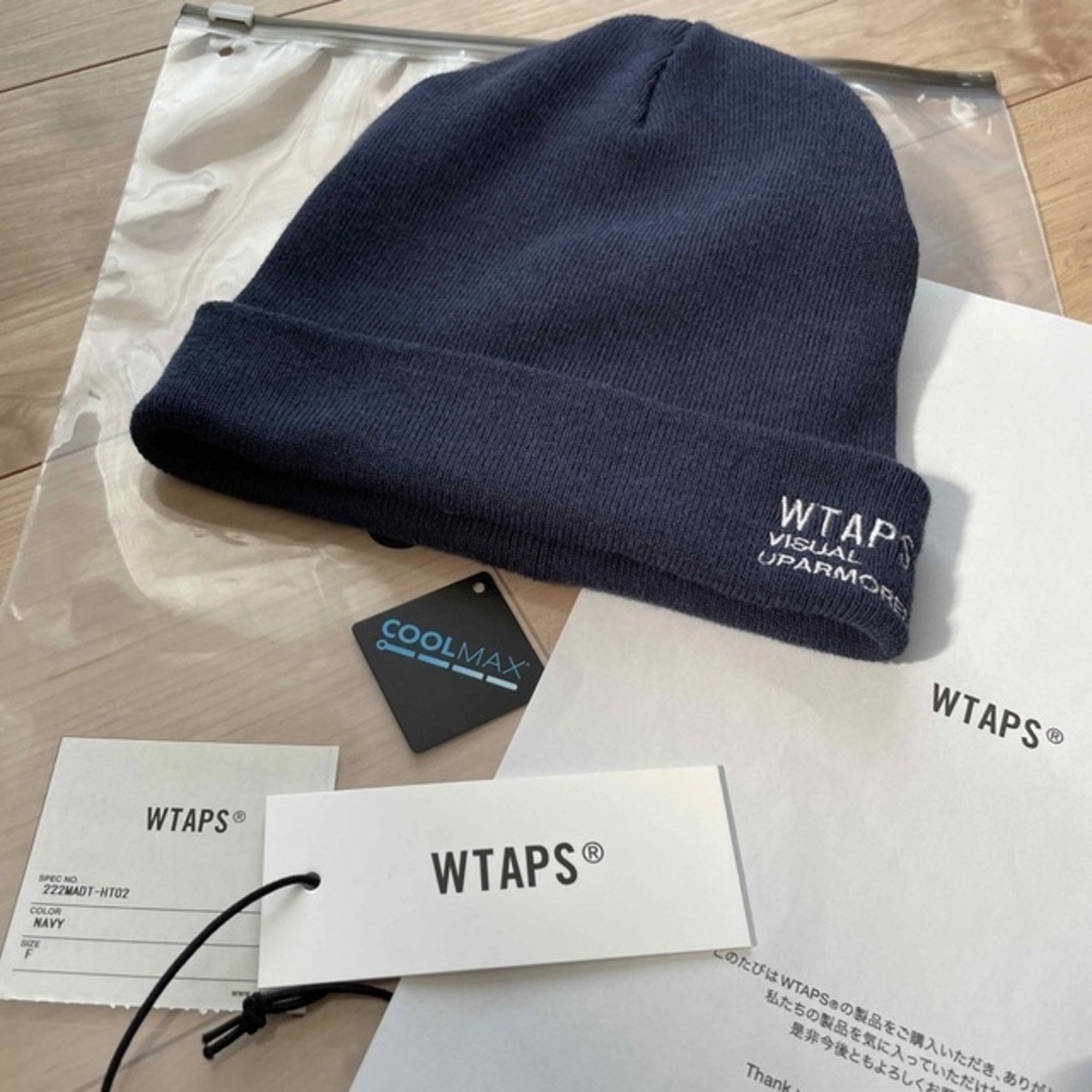 W)taps(ダブルタップス)のWTAPS ビーニー  COOL MAX  ネイビー　シンプル　試着のみ メンズの帽子(ニット帽/ビーニー)の商品写真