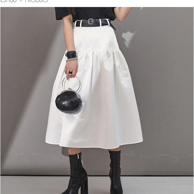 dint. ホワイトスカートMサイズ レディースのスカート(ひざ丈スカート)の商品写真