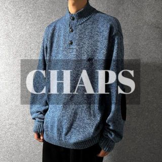 CHAPS - 【CHAPS】刺繍ロゴ ハーフボタン エルボーパッチ BIG コットン