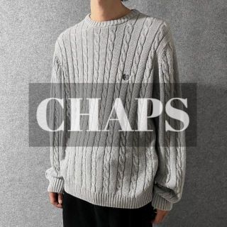 CHAPS - 【CHAPS】刺繍ロゴ ケーブル編み ニット コットン セーター