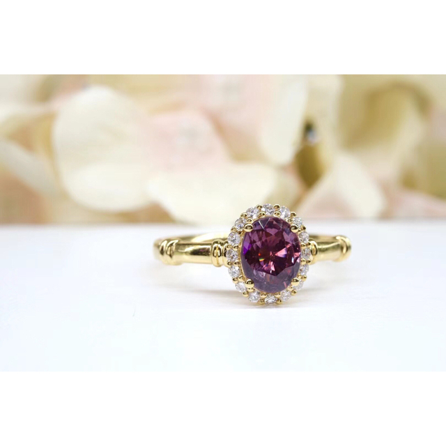 天然 非加熱パパラチアサファイア ダイヤ リング1.12ct k18 fの通販 by ...