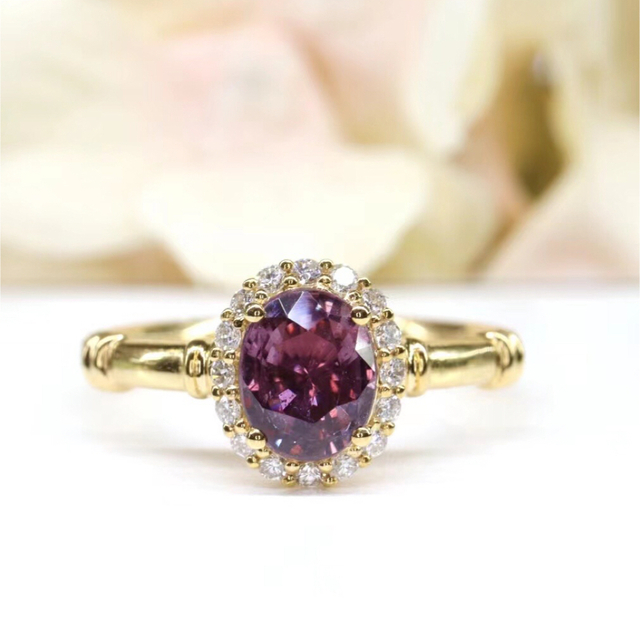 天然 非加熱パパラチアサファイア ダイヤ リング1.12ct k18 fの通販 by ...