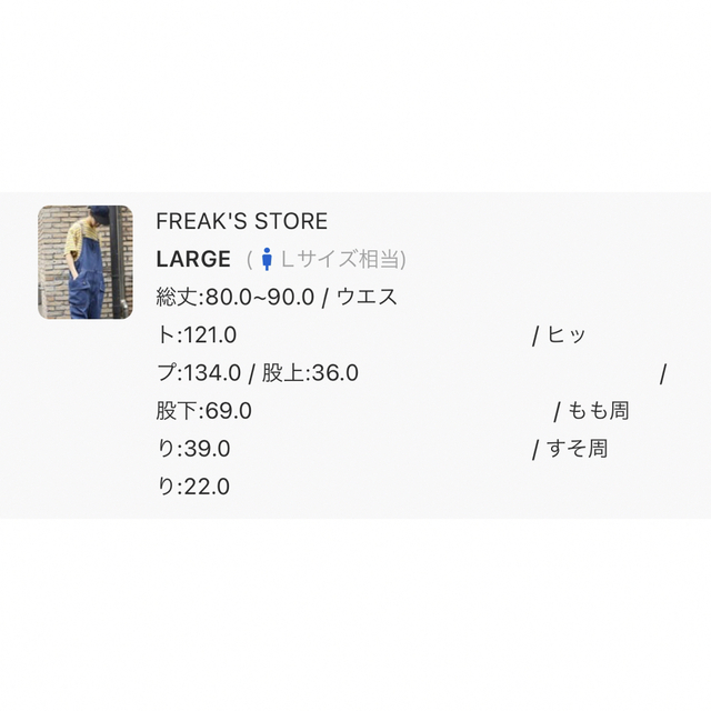 FREAK'S STORE(フリークスストア)のマウンテンマニア　完売品　オーバーオール　ブルー　ウォッシュ　Lサイズ　試着のみ メンズのパンツ(サロペット/オーバーオール)の商品写真