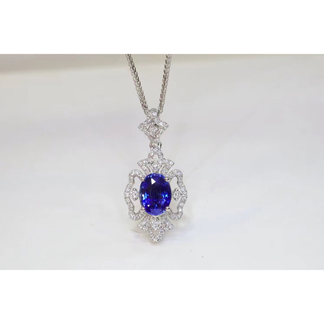 天然 ロイヤルブルーサファイア ダイヤ  ペンダントトップ1.18ct f 2