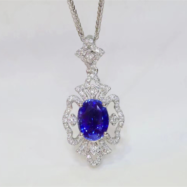 天然 ロイヤルブルーサファイア ダイヤ  ペンダントトップ1.18ct f