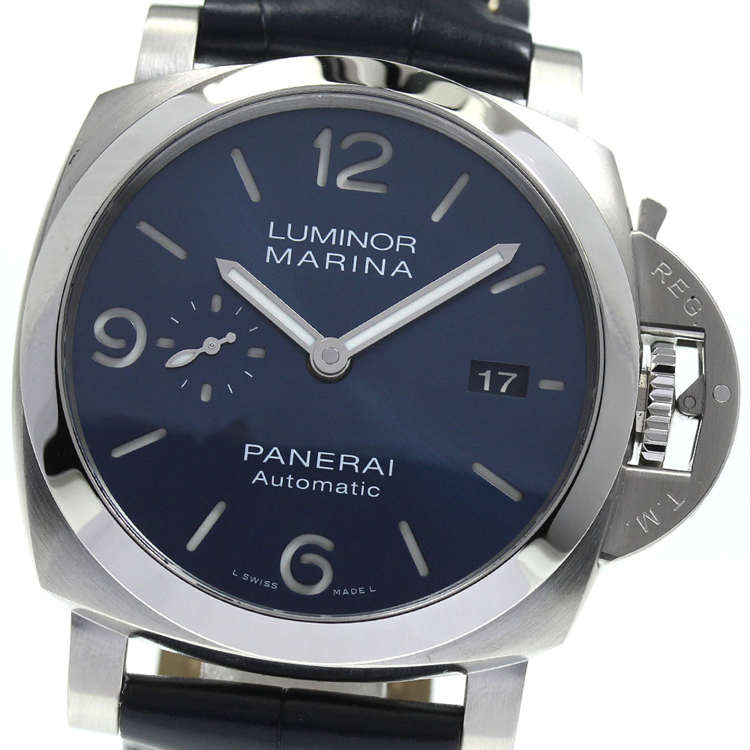 パネライ PANERAI PAM01313 ルミノール マリーナ 1950 3DAYS アッチャイオ デイト 自動巻き メンズ 美品 箱・保証書付き_745022