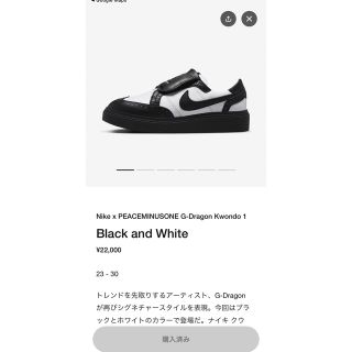 ピースマイナスワン(PEACEMINUSONE)のNike PEACEMINUSONE G-DRAGON kwondo 1(スニーカー)