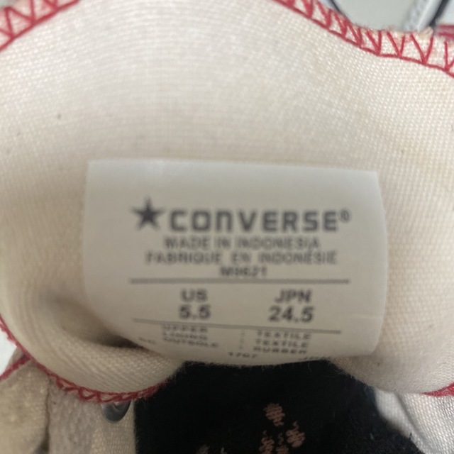 CONVERSE(コンバース)のお値下げ中！コンバース　ハイカットスニーカー【24.5㎝】 レディースの靴/シューズ(スニーカー)の商品写真