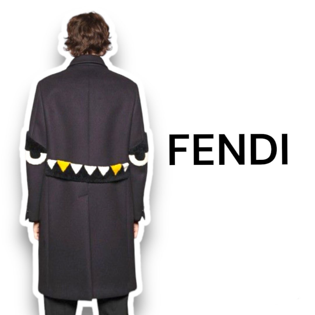 FENDI - FENDI フェンディローマ モンスター メンズ カシミヤロング