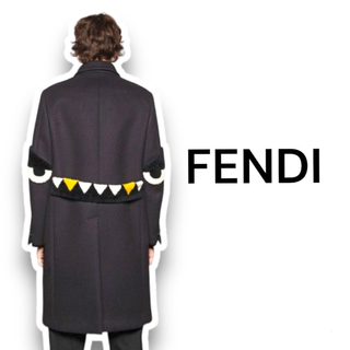 フェンディ(FENDI)のFENDI ROMAフェンディローマ モンスター メンズ ロングコート (チェスターコート)