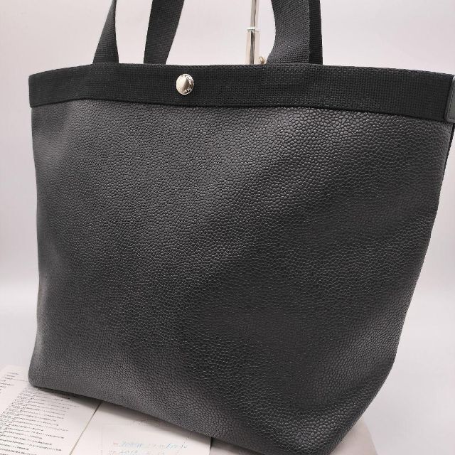 極美品✨エルベシャプリエ トートバッグ 708GP ノワール レザー