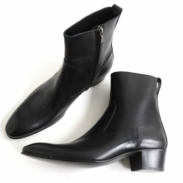 サンローラン ショートブーツ ブラック YSL レザー - ブーツ
