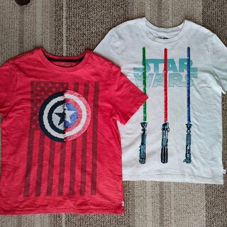 ギャップキッズ(GAP Kids)の美品☆GAP kids Tシャツ２枚組 sizeL/140cm スパンコール(Tシャツ/カットソー)