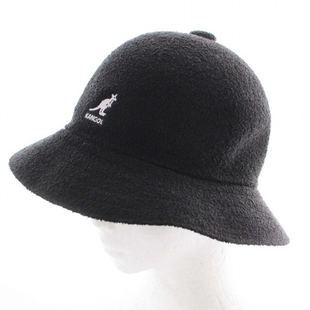 KANGOL(カンゴール)のKANGOL 帽子 バケットハット つば広い アクリル混 S 黒 ブラック レディースの帽子(その他)の商品写真