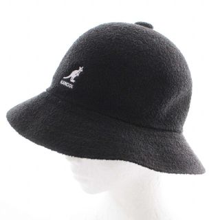 カンゴール(KANGOL)のKANGOL 帽子 バケットハット つば広い アクリル混 S 黒 ブラック(その他)