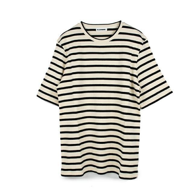 Jil Sander(ジルサンダー)のJIL SANDER+ ジルサンダー オフホワイトストライプ半袖Tシャツ  イタリア正規品 J47GC0109 J46497 080 新品 メンズ オフホワイト メンズのトップス(Tシャツ/カットソー(半袖/袖なし))の商品写真