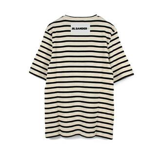 ジルサンダー(Jil Sander)のJIL SANDER+ ジルサンダー オフホワイトストライプ半袖Tシャツ  イタリア正規品 J47GC0109 J46497 080 新品 メンズ オフホワイト(Tシャツ/カットソー(半袖/袖なし))