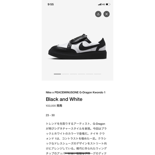 NIKE(ナイキ)のPEACEMINUSONE × Nike Kwondo 1 29.0 メンズの靴/シューズ(スニーカー)の商品写真