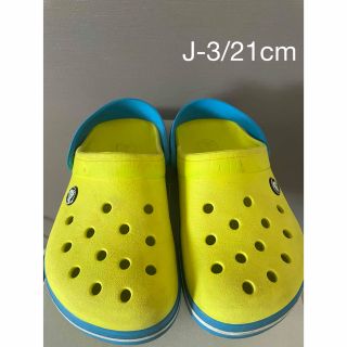 クロックス(crocs)のcrocs  クロックス　J-3 21cm    イエロー×ブルー (サンダル)