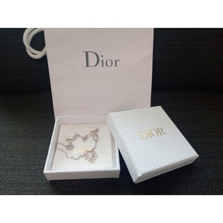 Dior - 超希少 Christian Dior ピンク ロゴ ラインストーン ネックレス