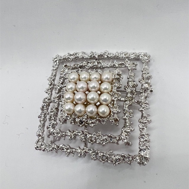 TASAKI パール 真珠 ダイヤモンド ブローチ PT900 レディース