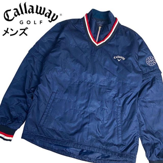 CALLAWAY キャロウェイ 2wayネック付き長袖ブルゾン ネイビー L ☆56cm着丈