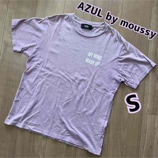 アズールバイマウジー(AZUL by moussy)のAZUL by moussy パープル ロゴT S(Tシャツ/カットソー(半袖/袖なし))