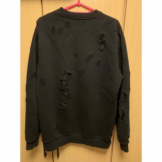 GIVENCHY ジバンシィ スウェット デストロイ加工 コットン ブラック GIVENCHY - GIVENCHY 希少レアサイズ デストロイ加工 スウェット