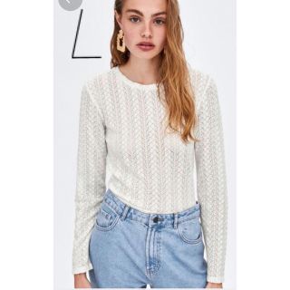 ザラ(ZARA)のZARA/新品☺︎ ショートトップス #L(カットソー(長袖/七分))