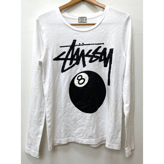 STUSSY WOMENステューシー　ロンT　エイトボール　オフホワイト　S