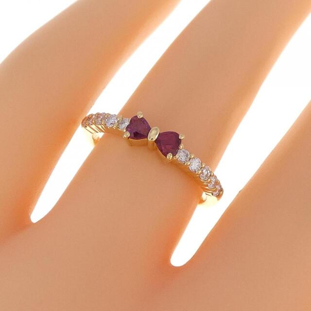 K18YG リボン ルビー リング 0.23CT 3