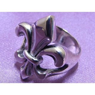 クレイジーピッグ(CRAZY PIG)のCRAZY PIG FLEUR DE LYS RING - FLAT TOP(リング(指輪))