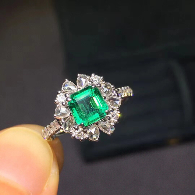 最も完璧な ⭐天然 エメラルド ダイヤ リング k18 1.22ct リング(指輪