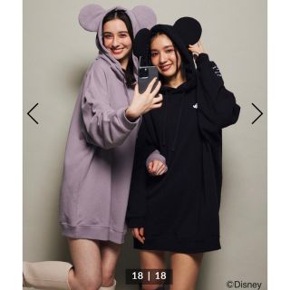 ディズニー(Disney)のrienda×Disney コラボパーカー(ミニー)(パーカー)