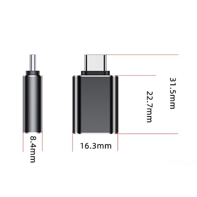 USB Type-C 変換アダプター ブラック 充電データ通信 OTG m3y スマホ/家電/カメラのスマートフォン/携帯電話(バッテリー/充電器)の商品写真