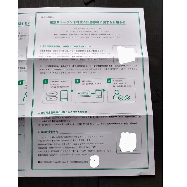 東京都競馬　株主優待 チケットの施設利用券(遊園地/テーマパーク)の商品写真