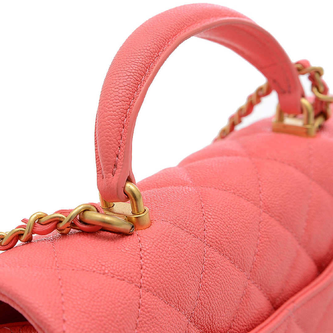 CHANEL(シャネル)のシャネル トップハンドル ミニフラップバッグ 2Wayバッグ ピンク ゴールド金 レディースのバッグ(ハンドバッグ)の商品写真