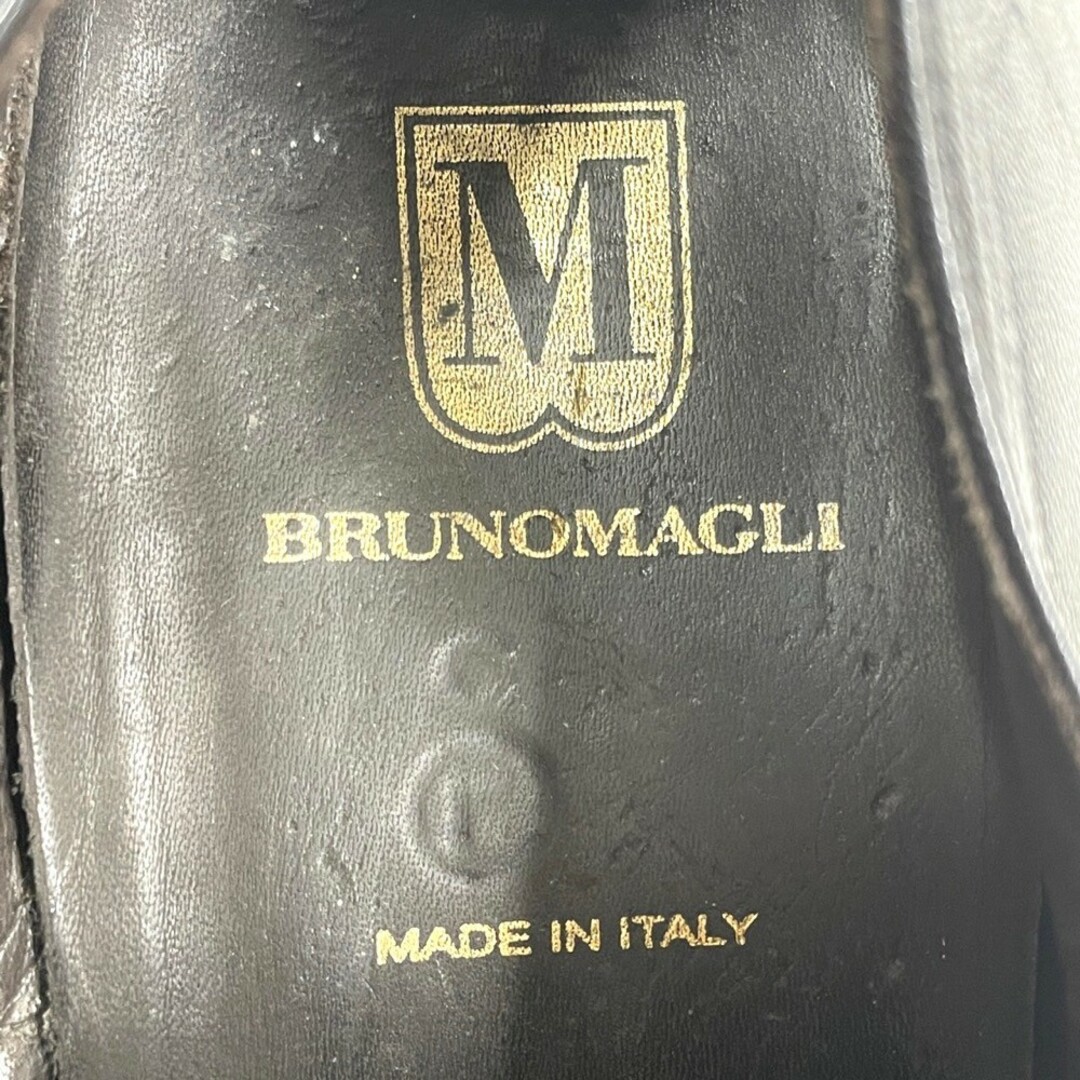 ユーロ古着 イタリア製 ブルーノ マリ BRUNOMAGLI レザー ドレスシューズ 外羽根 ストレートチップ サイズ：US 8 M ブラック【中古】 メンズの靴/シューズ(ドレス/ビジネス)の商品写真