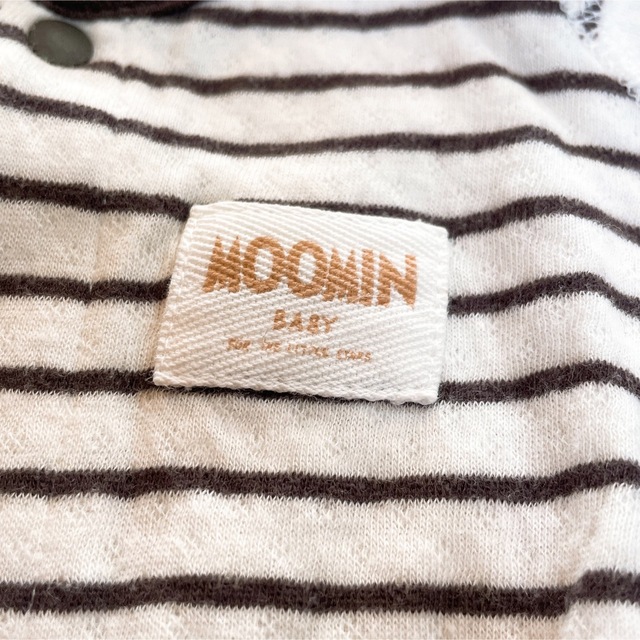 MOOMIN(ムーミン)のムーミン　　ベビー　ロンパース　肌着　ボーダー キッズ/ベビー/マタニティのベビー服(~85cm)(肌着/下着)の商品写真