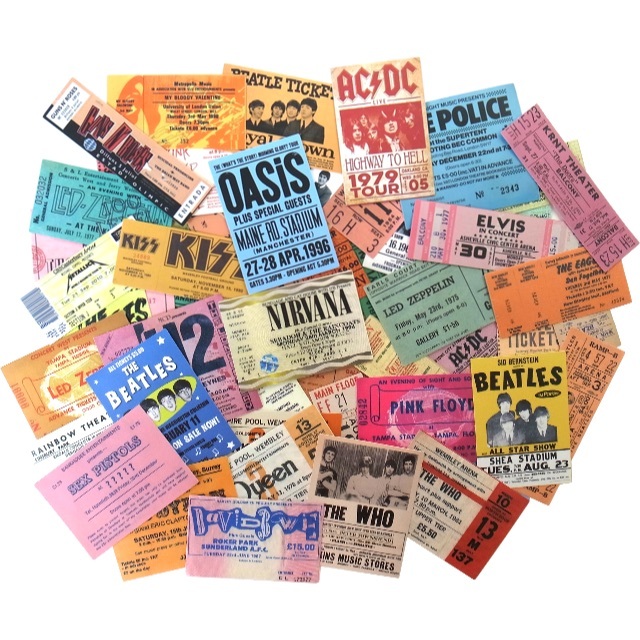 洋楽 ロックバンド ライブ チケット ステッカー 55枚セット 防水 シール エンタメ/ホビーのタレントグッズ(ミュージシャン)の商品写真