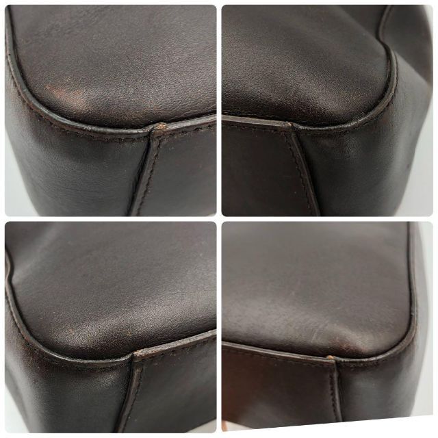 美品✨️プラダ ハーフムーン エンボス 刻印 ワンショルダー レザー