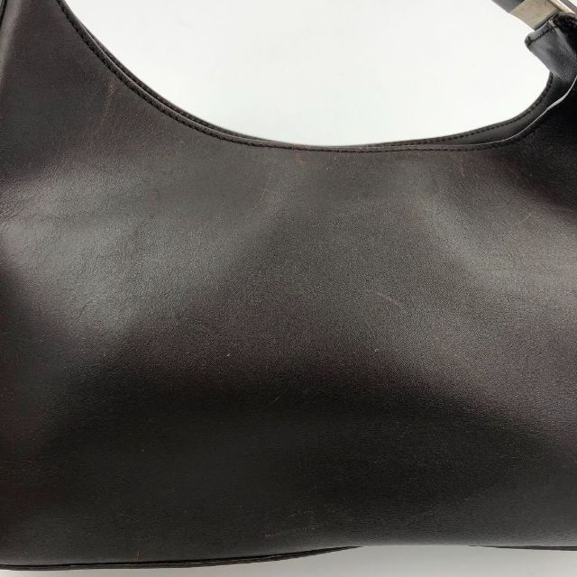 美品✨️プラダ ハーフムーン エンボス 刻印 ワンショルダー レザー